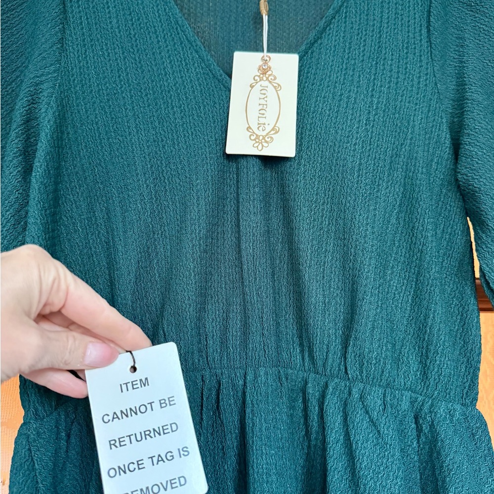 Joyfolie SARAI DRESS IN DEEP GREEN - Picture 4 of 6